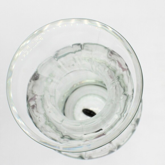 Vintage Large Glass Vase Etched Grape Design Hand Painted Accents by Wine Things - Picture 6 of 7